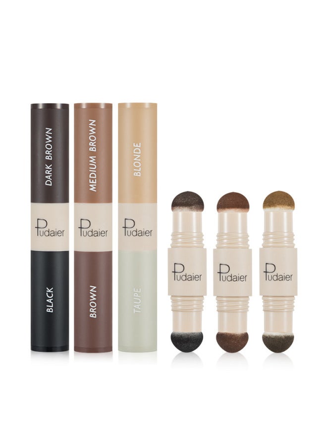 pudaier Double Eyebrow Powder Does Not Faint Three-dimensional Eyebrow Cream Hairline Shadow Powder - Image 5