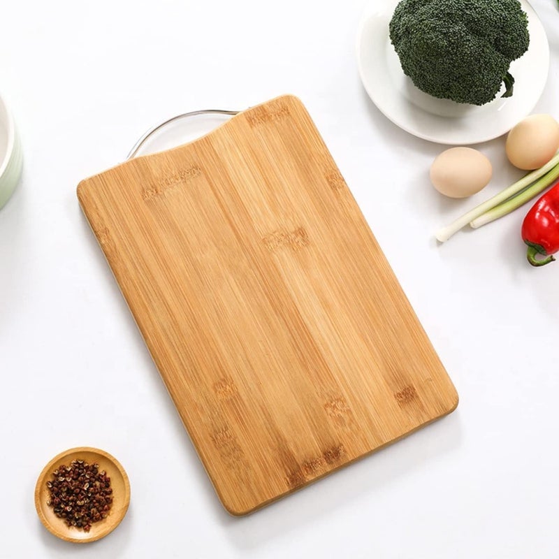 KARTUNBOX Bamboo Wooden Chopping Board Chopping Board for Kitchen Comes with Metal Handle Vegetable Cutting Board for Kitchen Items BPA Free EcoFriendly AntiMicrobial - Image 1