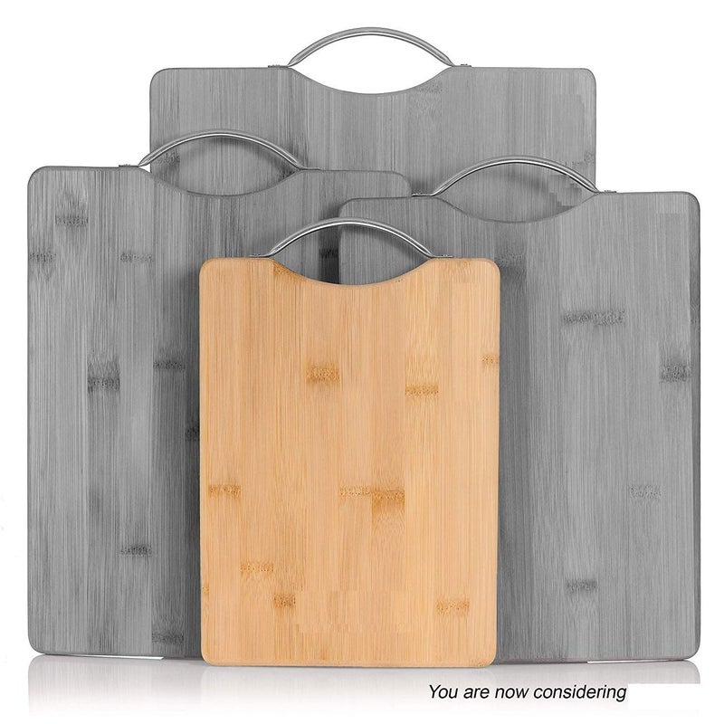 KARTUNBOX Bamboo Wooden Chopping Board Chopping Board for Kitchen Comes with Metal Handle Vegetable Cutting Board for Kitchen Items BPA Free EcoFriendly AntiMicrobial - Image 4