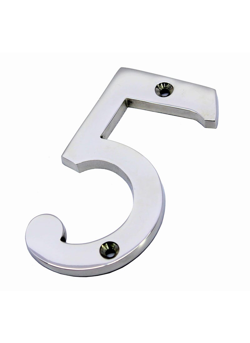ESPLANADE eSplanade 4 Brass House Hotel Door Number Plaque Numeric Numerical Digit 09 5 Five  - Image 1
