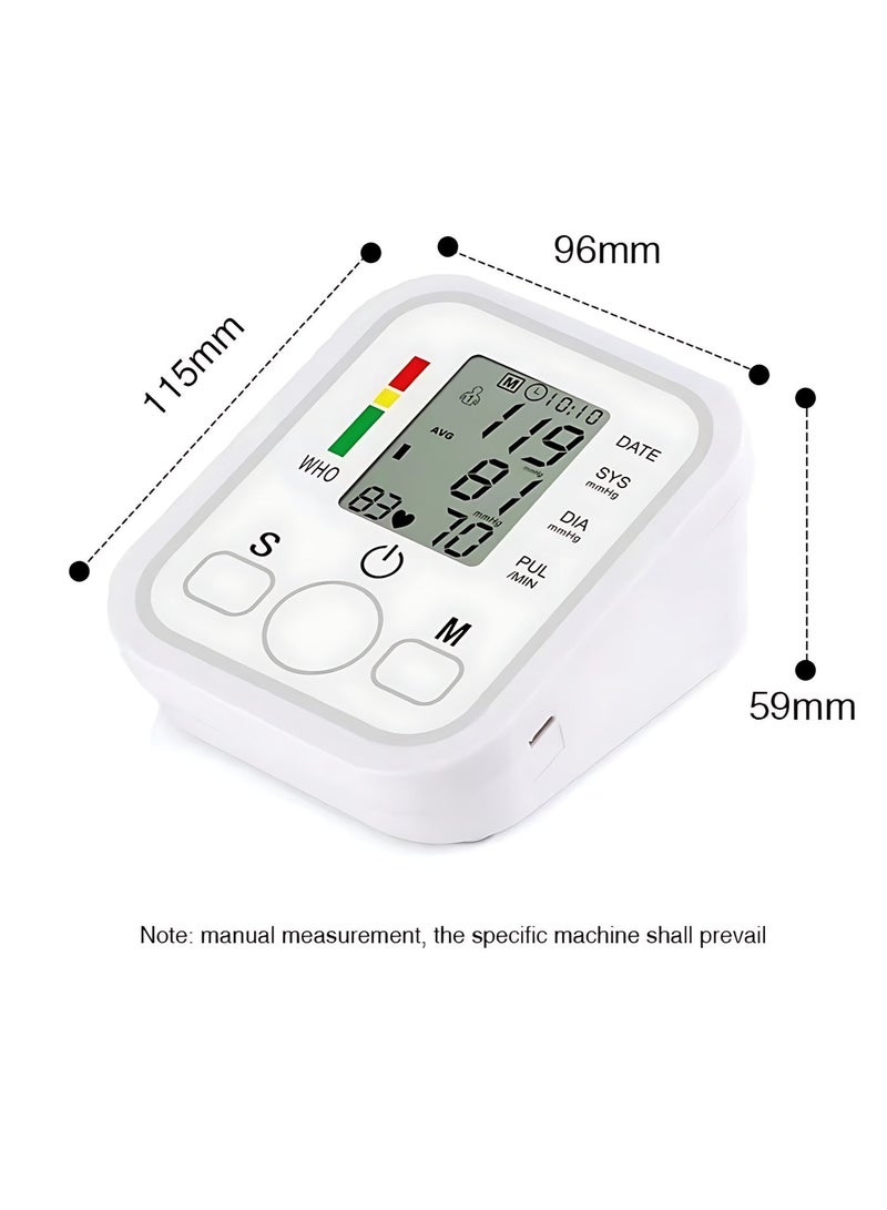 Upper Arm Blood Pressure Monitor, Automatic Digital BP Machine with Large LCD Display, Adjustable Wide Cuff, 99 Memory Records, Irregular Heartbeat Detection, One-Touch Operation for Home & Travel - Image 3