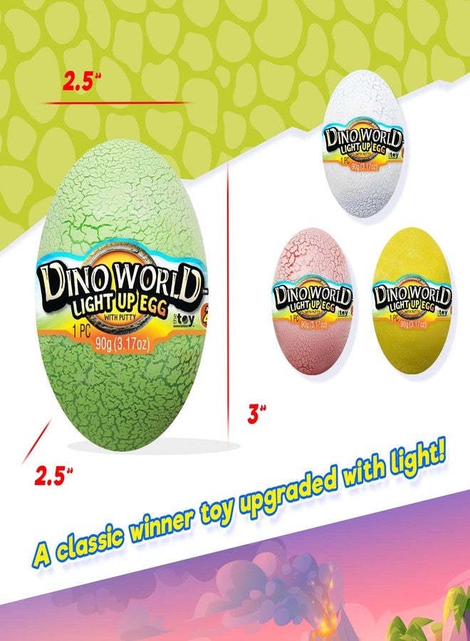 جا-رو بيض ديناصور سلايم مع أضواء ولعبة ديناصور تتضمن ديناصورًا مفاجئًا، سلايم نيون، وأضواء وامضة، ألعاب بيض عيد الفصح للأطفال، هدايا وهدايا مثالية للحفلات 1749 (متنوعة، بيضتان) - Image 4