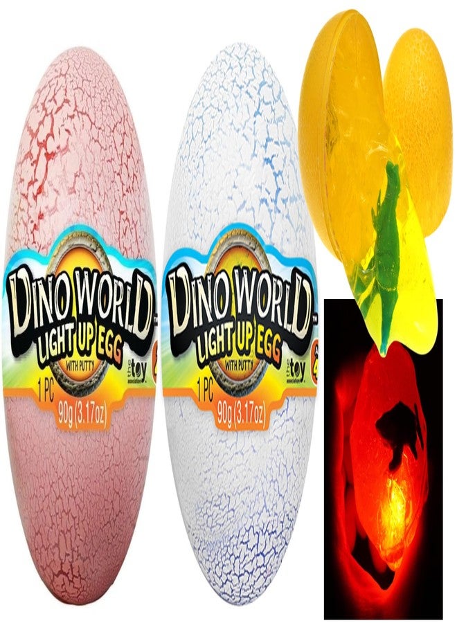 جا-رو بيض ديناصور سلايم مع أضواء ولعبة ديناصور تتضمن ديناصورًا مفاجئًا، سلايم نيون، وأضواء وامضة، ألعاب بيض عيد الفصح للأطفال، هدايا وهدايا مثالية للحفلات 1749 (متنوعة، بيضتان) - Image 1