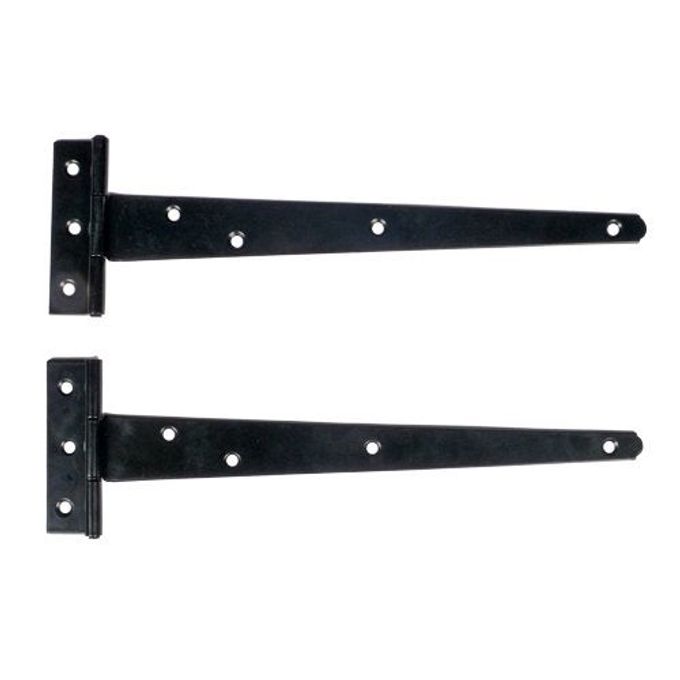 Adonai Hardware Makheloth Antique Iron Light Duty T-Hinge (10 Inch x 2pack, Black Powder Coated) - Image 1