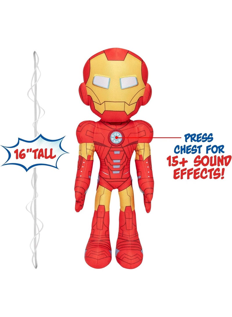Spidey and His Amazing Friends – My Friend Iron Man Talking Plush – 16" Tall – 15+ Sound Effects – Press Chest to Activate - Image 3