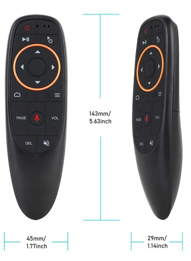 Remote Air Mouse Remote, 2.4G RF Wireless Remote Control with 6 Axis Gyroscope and IR Learning, Air Fly Mouse with Voice Input for Android TV Box/PC/Smart TV/HTPC/Projector