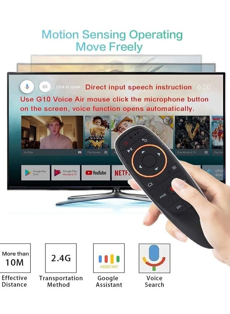 Remote Air Mouse Remote, 2.4G RF Wireless Remote Control with 6 Axis Gyroscope and IR Learning, Air Fly Mouse with Voice Input for Android TV Box/PC/Smart TV/HTPC/Projector