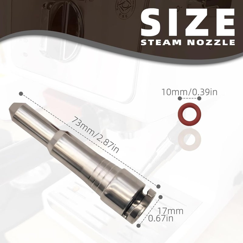 Flylin Coffee Machine Steam Nozzle, Stainless Steel Espressos Steam Tip Universal Steam Wand Tip Replacement for ECP3420 EC680 - Image 2