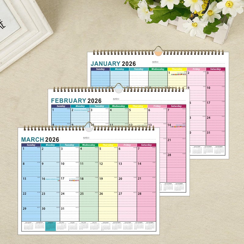 lucilynx Calendar 2026, Wall Calendar 2026-2027 from January 2026 - June 2027, 18 Months Calendar with Premium Paper, Twin-Wire Binding & Hanging Hook, 8.5" x 12", Colorful - Image 5