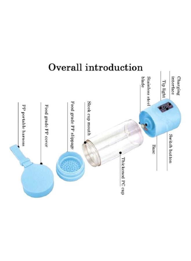 شاربدو مُحَوِّل خلاط محمول بقدرة 180 واط T-Bottle-1021 أزرق/شفاف/أسود - Image 3