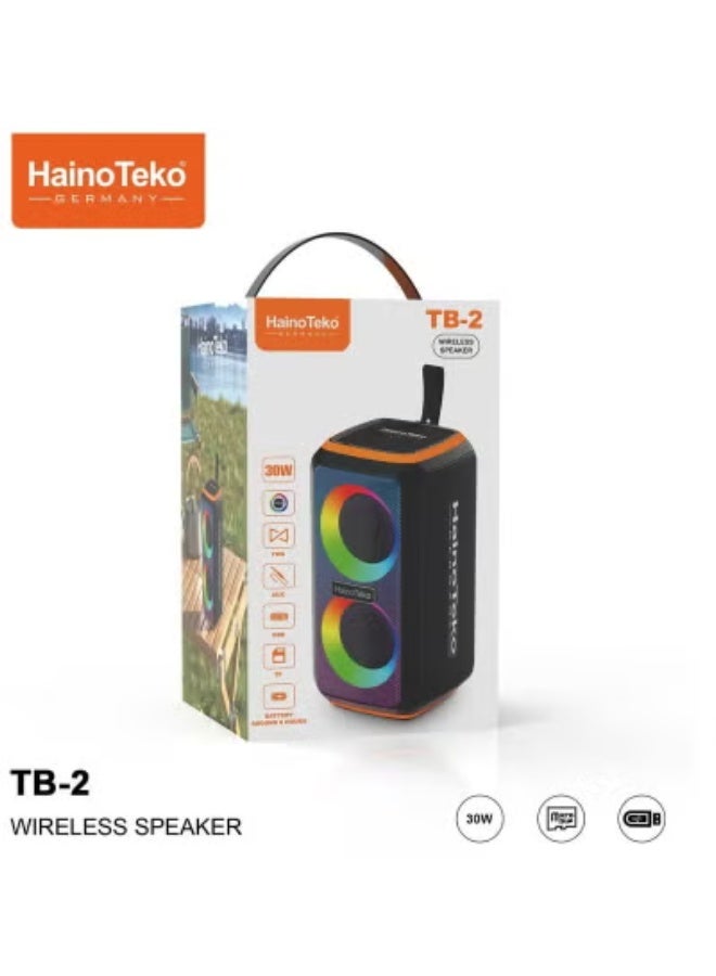 Haino Teko TB-2 Wireless Portable Bluetooth Speaker | Powerful Stereo Sound | Deep Bass | Long Battery Life | Compact & Lightweight Design | Hands-Free Calling | Compatible with Smartphones, Tablets & Laptops - Image 2