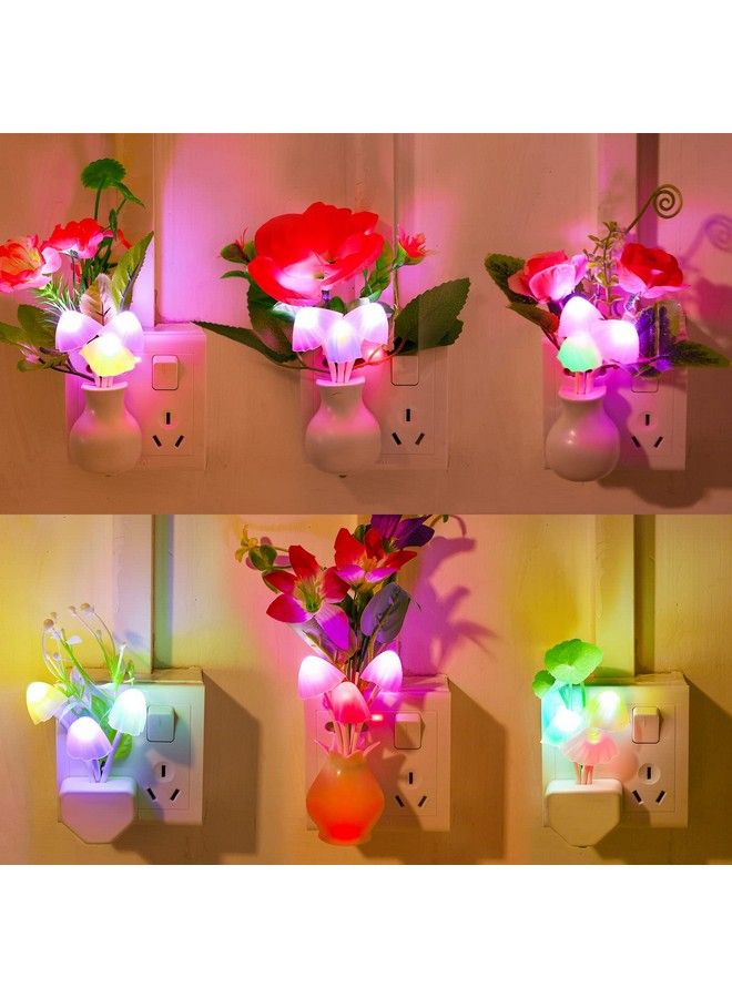 Hortsun 6 Pack Mushroom Night Lights Energy Saving Led Plug Light Sensor Wall Light Sensor Night Lights Kids Adult Creative Holiday Gifts For Baby Room Bedroom Bathroom Corridor Kitchen - Image 4