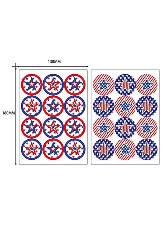 أي كامو ملصقات iKammo الأمريكية ليوم الاستقلال، 12 ورقة، مقاس 1.5 بوصة، ملصقات علم الولايات المتحدة الأمريكية، ملصقات DIY لحفلات الأطفال، هدايا المهرجانات، المكافآت، الحرف الفنية. (يوم الاستقلال) - Image 4