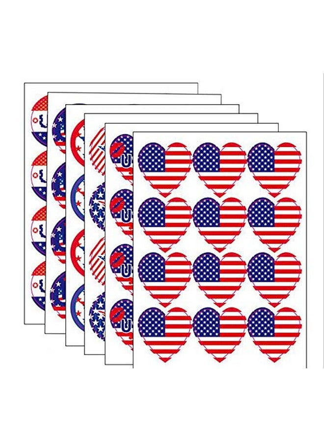 أي كامو ملصقات iKammo الأمريكية ليوم الاستقلال، 12 ورقة، مقاس 1.5 بوصة، ملصقات علم الولايات المتحدة الأمريكية، ملصقات DIY لحفلات الأطفال، هدايا المهرجانات، المكافآت، الحرف الفنية. (يوم الاستقلال) - Image 1