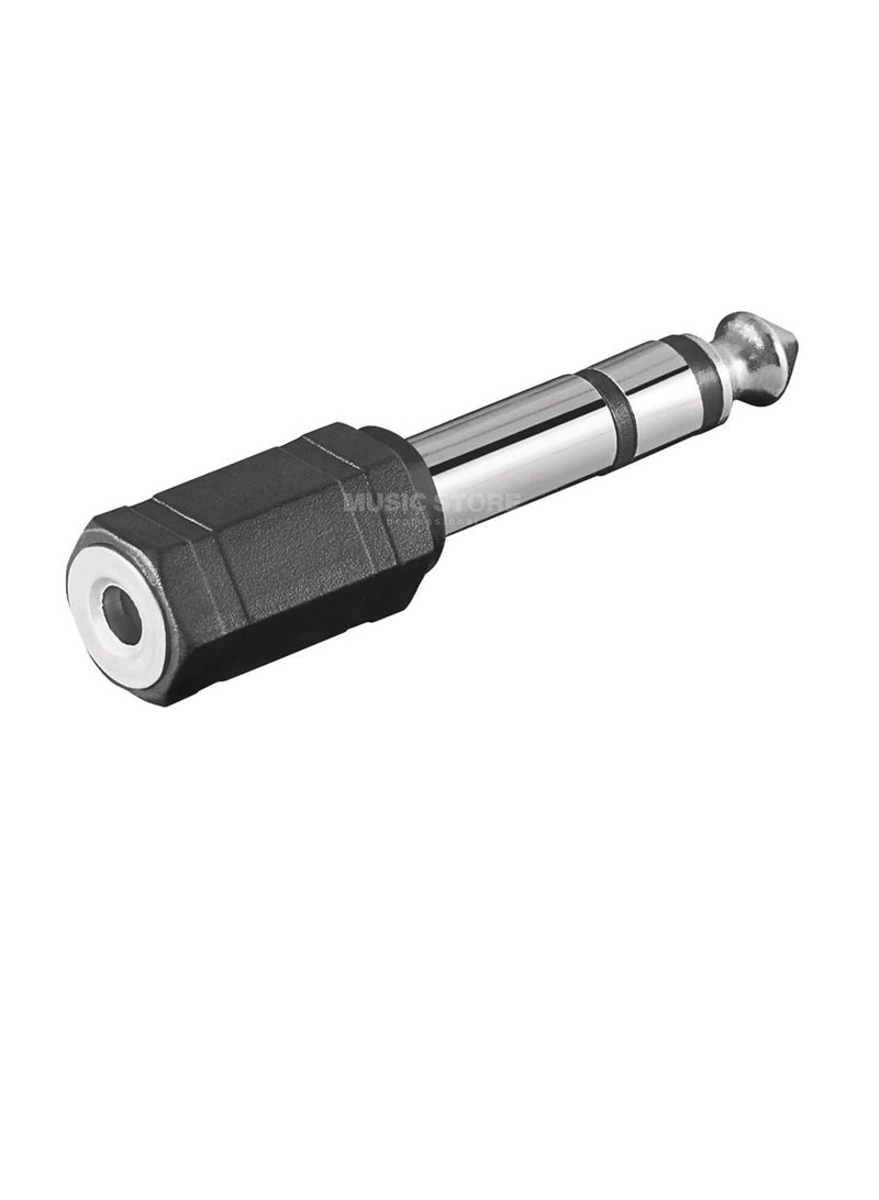 DRUT 1pcs 6.35mm Stereo Jack to 3.5mm MONO Socket Converter Cable Adapter (Black)