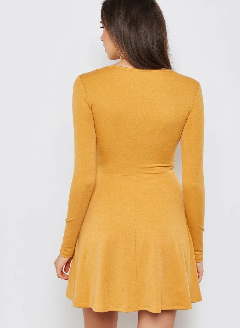 FOREVER 21 Long Sleeve Skater Dress