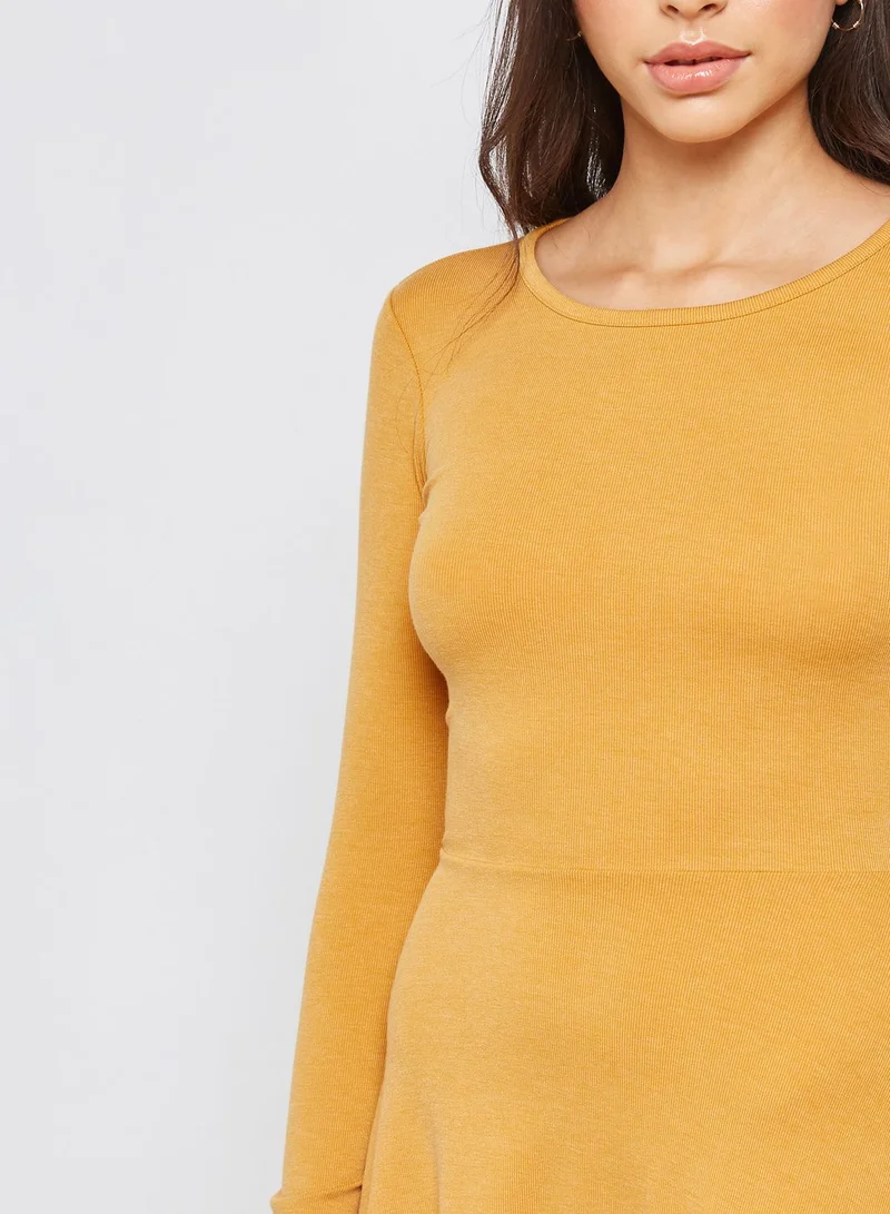FOREVER 21 Long Sleeve Skater Dress