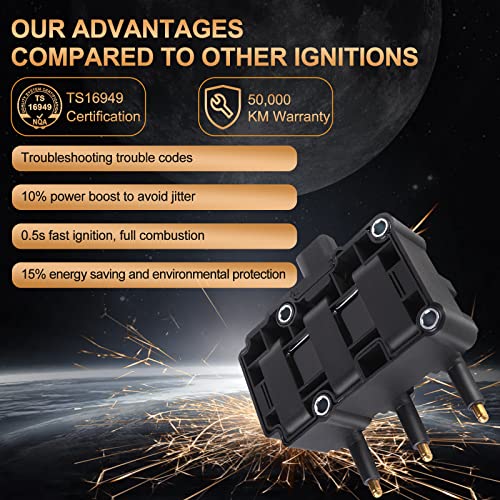 BLPextrm Ignition Coil Pack for Chrysler Town & Country Pacifica Voyager Dodge Caravan Grand Caravan Jeep Wrangler Volkswagen Routan 3.3L 3.8L V6 2000-2011, Coil Pack Set Replace# UF305 UF412 C1442 - Image 5