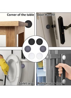 KIIUMI 6-Piece Door Stoppers Wall Protector, Silicone Door Knob Guard Wall Shield, Self Adhesive Silicone Bumper Pad for Wall for Preventing Damage to Cabinet, Handle, Bed  - Image 1