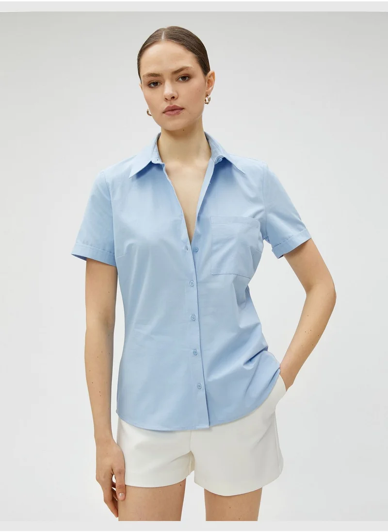 كوتون Short Sleeve Pocket Shirt Cotton