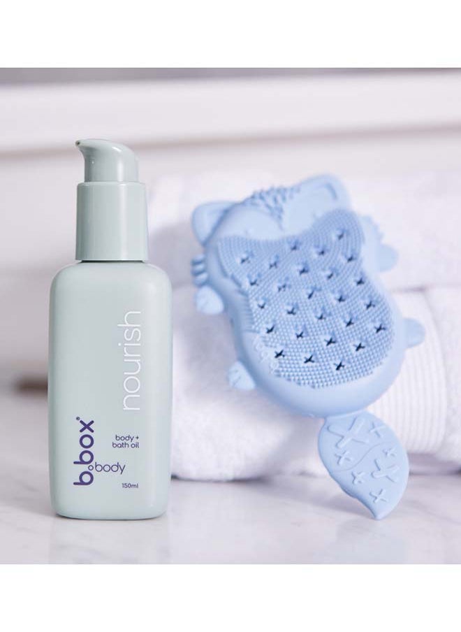 b.box Baby Bath Brush With Soft Silicone Bristles - Fox Design  - Image 2