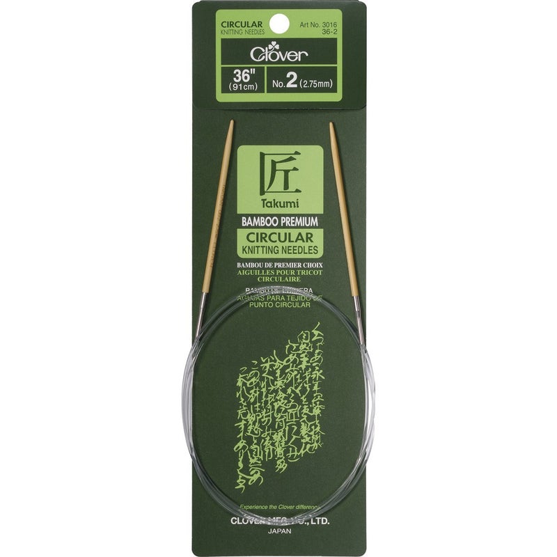 Clover Takumi Bamboo Circular Knitting Needles 36-inch, Size 2/2.75 mm - Image 1