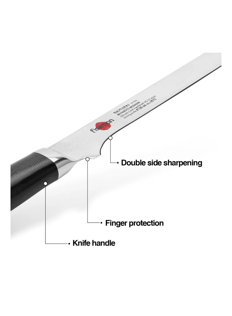 Fissman Slicing Knife 8inch SAMURAI MUSASHI 20cm (Steel DAMASCUS)