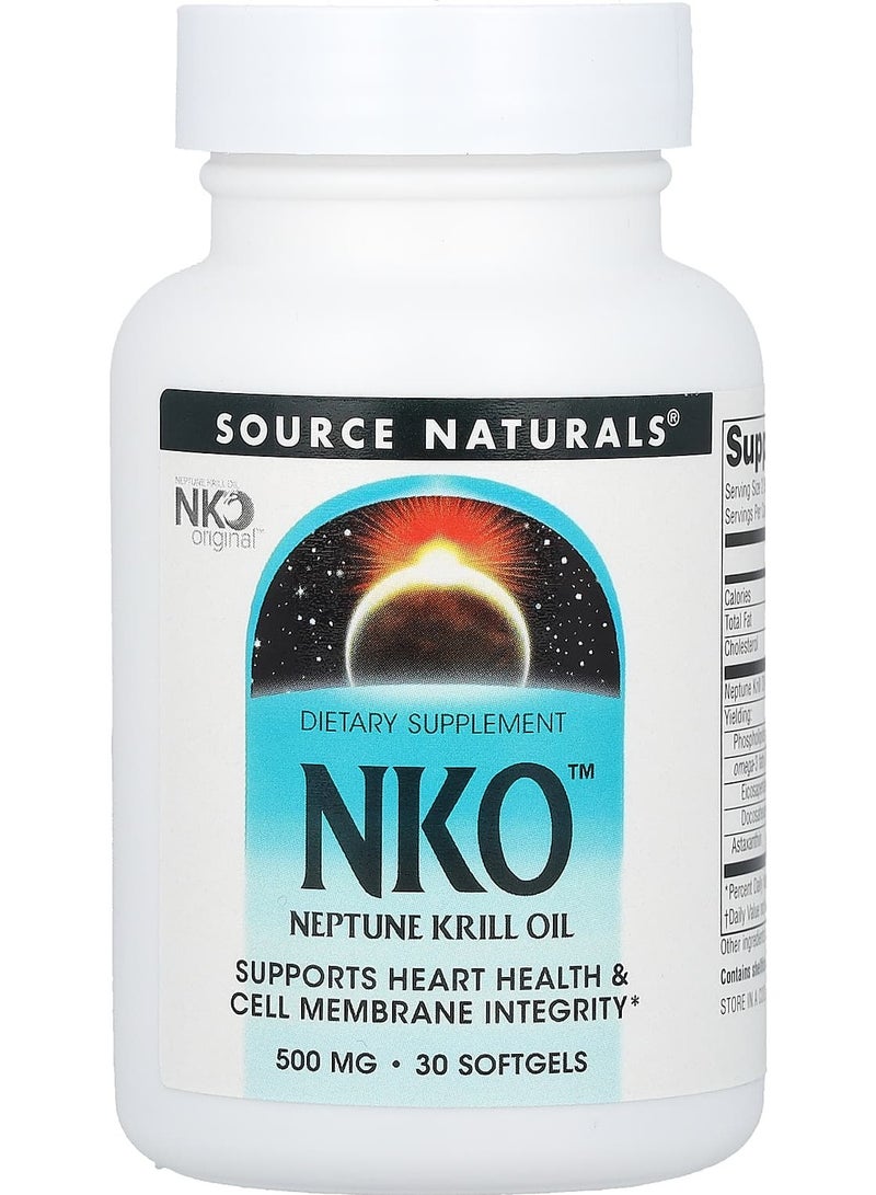 NKO (Neptune Krill Oil), 500 mg, 30 Softgels