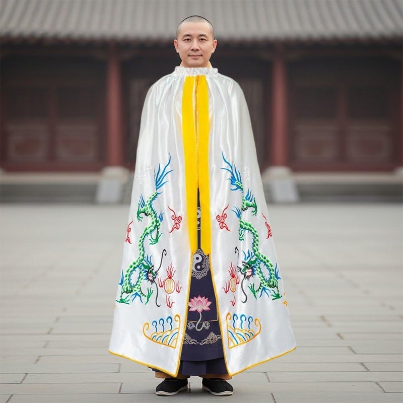 Vobumix Chinese Dragon Embroidered Cape Cloak for Women, Polyester Costume for Halloween and Cosplay, 150 cm - Image 5