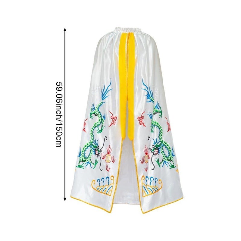 Vobumix Chinese Dragon Embroidered Cape Cloak for Women, Polyester Costume for Halloween and Cosplay, 150 cm - Image 3
