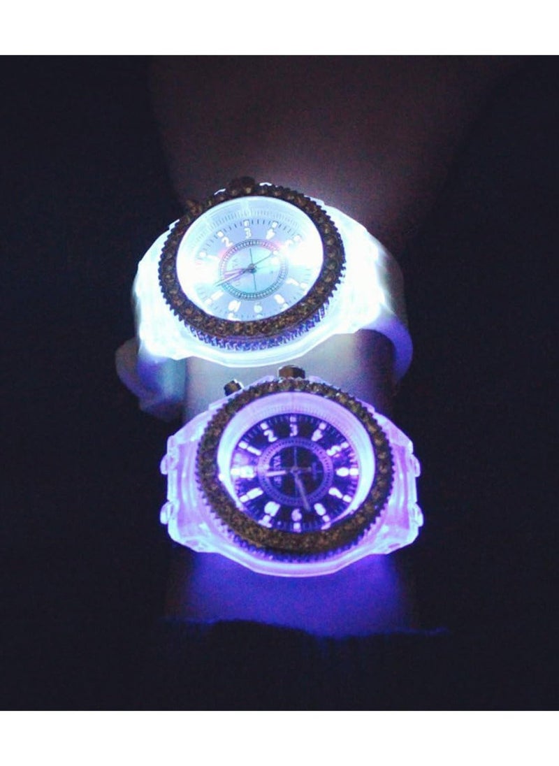 3 Pcs Silicone Bling Women Men Kids Watches Watch LED Luminous Colorful Lights Sport Waterproof Watches Girls Boys - Image 3