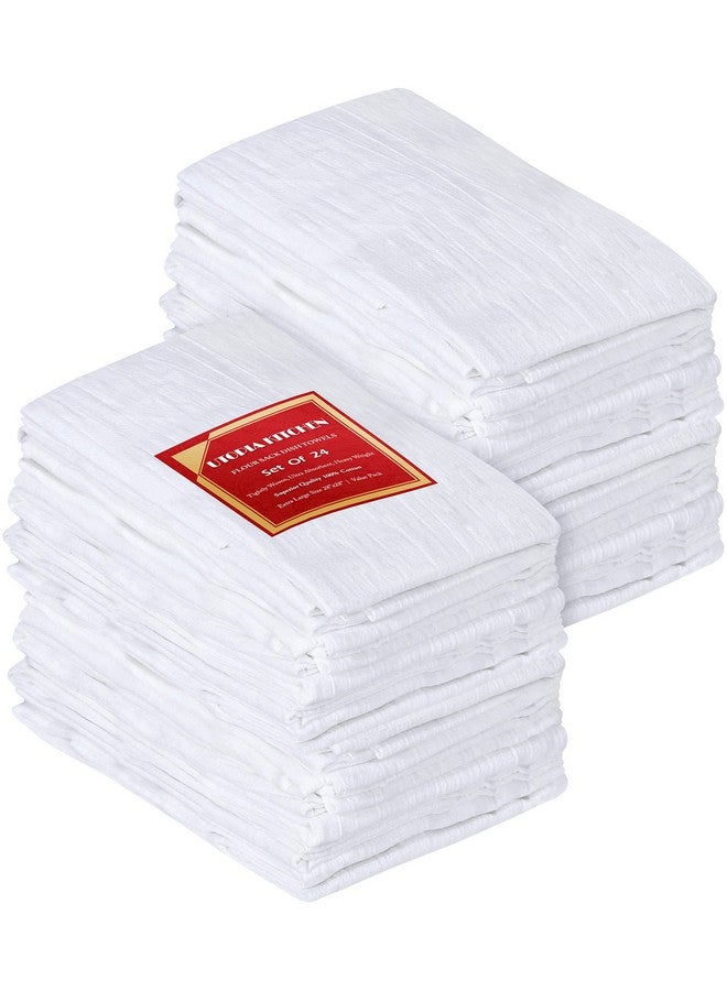 Utopia Kitchen White Flour Sack Towels [24 Pack - 28 x 28 Inch] 100% Cotton Tea Towels for Cleaning & Drying - Highly Absorbent Kitchen Dish Cloth - Image 1