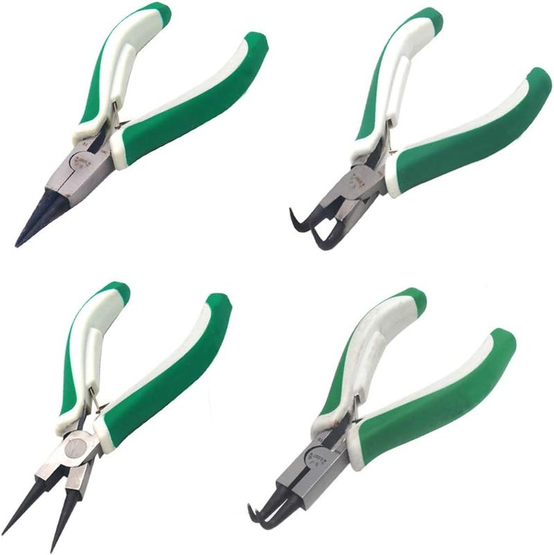 Miular 4 Pcs Mini Snap Ring Pliers Set Heavy Duty External/Internal Circlip Pliers with Straight/Bent Jaw for Ring Remover Retaining - Image 1