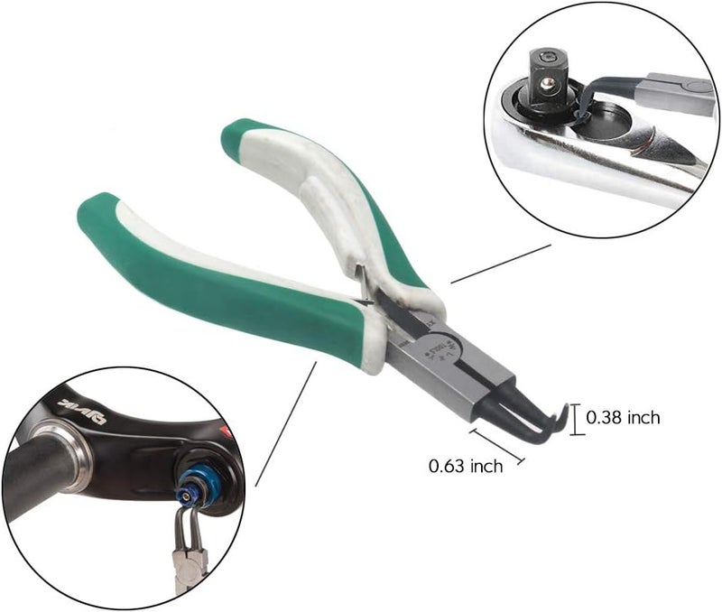 Miular 4 Pcs Mini Snap Ring Pliers Set Heavy Duty External/Internal Circlip Pliers with Straight/Bent Jaw for Ring Remover Retaining - Image 5