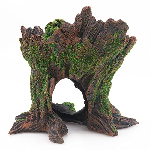 AQUA KT Aquarium Landscape Tree Stump Trunk Hollow Betta Cichlid Cave Rocks for Fish Hiding Tank Decoration Decorations - Image 3