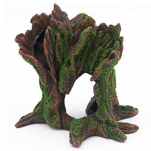 AQUA KT Aquarium Landscape Tree Stump Trunk Hollow Betta Cichlid Cave Rocks for Fish Hiding Tank Decoration Decorations - Image 2