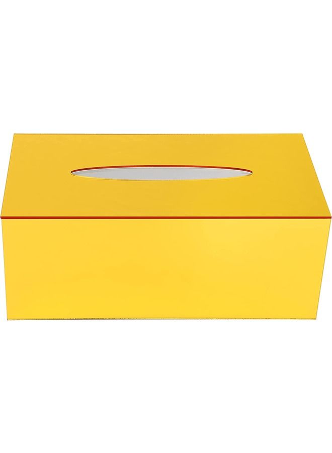 LAMSIT IBDAA - Acrylic Tissue Box Holder Case Storage Case Mirror Box Napkin Holder Organizer Rectangle 25x13x9 cm Gold Mirror - Image 2