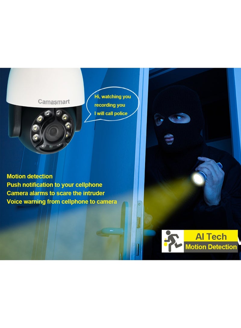 CamaSmart Tuya Smart Life WiFi Outdoor Security Dome Camera with PTZ Rotation Control - Image 4