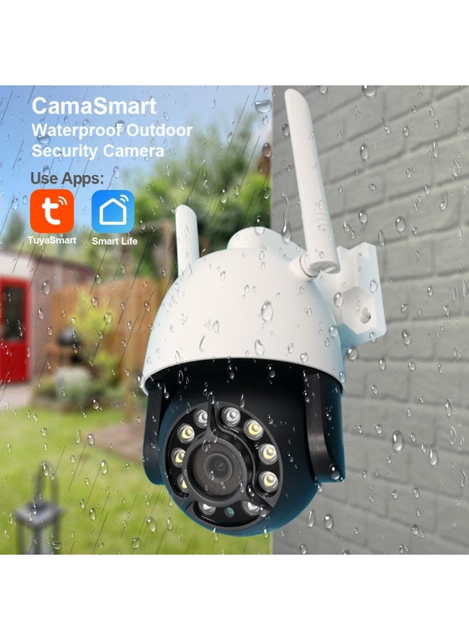 CamaSmart Tuya Smart Life WiFi Outdoor Security Dome Camera with PTZ Rotation Control - Image 1