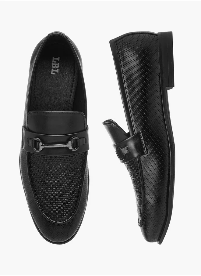 ال بي ال من شو اكسبرس Men's Metal Accent Slip-On Loafers