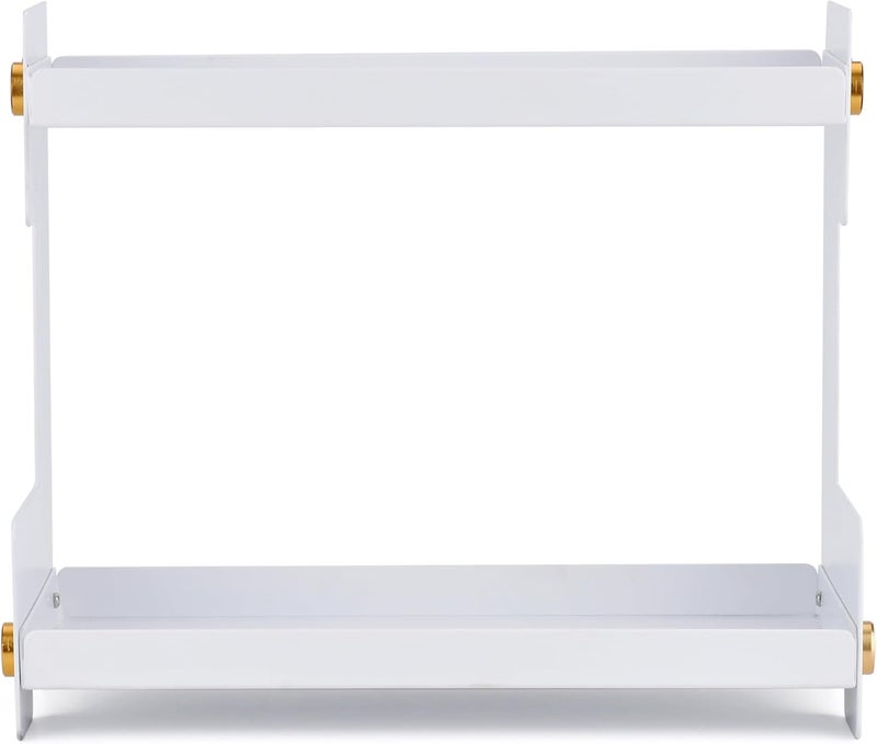 ffk 2 Tier Bathroom Countertop Organizer, SUS 304 Stainless Steel Storage Shelf for Cosmetic Organizer, Ideal for Cabinet, Countertop, Pantry, and Desktop, Office, White - Image 5