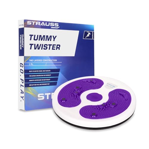 Strauss Tummy Twister | Tummy Trimmer, Abs Roller & Shaper for Women & Men | Exercise Machine with Non-Slip Surface | Ideal Equipment for Home Workouts (Purple) - Image 1