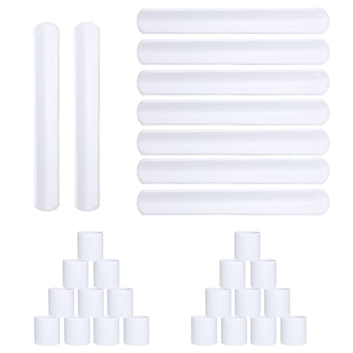 HappyHapi 42 Pack Slap Bracelets White 87 x 12 Inch DIY Slap Bands Party Favors for BirthdayHalloweenChristmas Blank Soft Wristband School Craft Projects DIY Painting Corsage Vinyl Wrapping - Image 1
