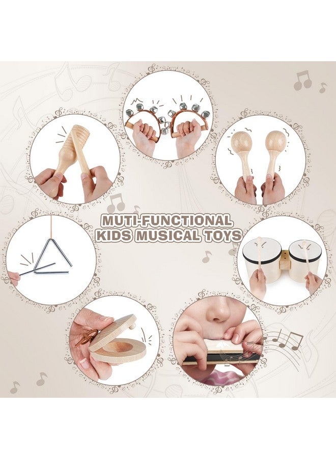 Vanplay Drum Set For Toddlers 1-3, Wooden Musical Instruments Toys For 1 Year Old Girls Gifts, Montessori Toys For Babies 6-12-18 Months With Bongo Drum, One First Christmas Birthday Gifts For Boys Age 2-4 - Image 2