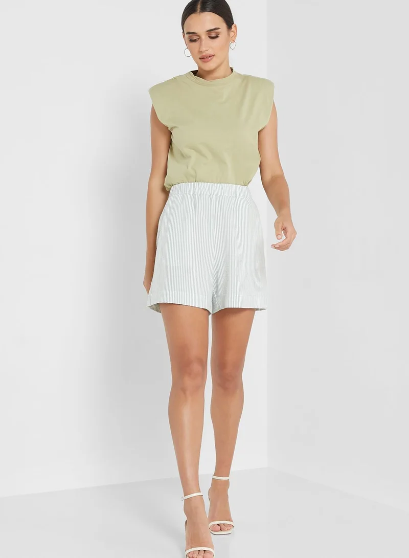 VERO MODA Striped High Waist Shorts