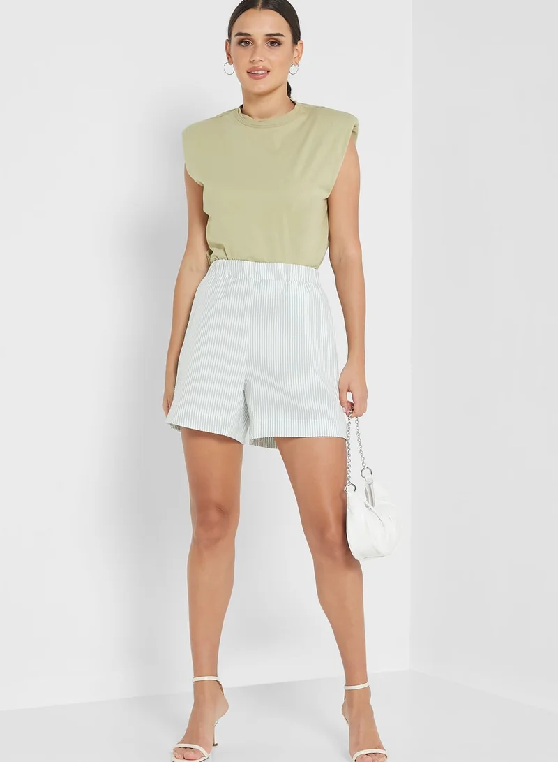 VERO MODA Striped High Waist Shorts