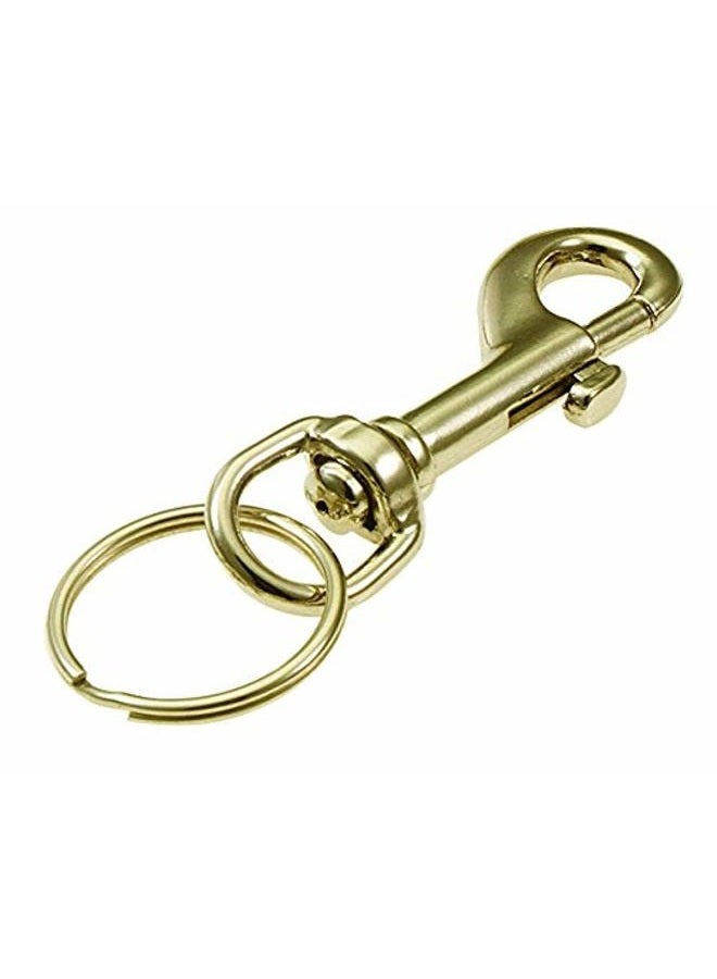 Lucky Line 3" Solid Brass Bolt Snap with 1" Brass Split Key Ring (45001) - Image 2