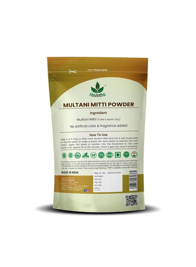 Havintha Natural Multani Mitti Powder for Face, Skin and Hair | Deep Cleansing and Oil Control | Soothing, Nourishing, Smoothening | Suitable For All Skin Types - 227 (Pack of 2) - Image 3