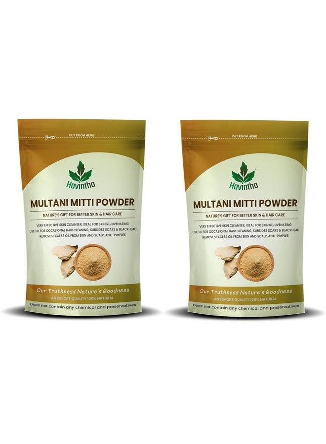 Havintha Natural Multani Mitti Powder for Face, Skin and Hair | Deep Cleansing and Oil Control | Soothing, Nourishing, Smoothening | Suitable For All Skin Types - 227 (Pack of 2) - Image 1
