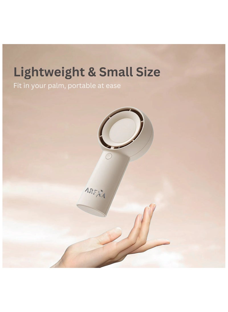 أريكسا مروحة أريكسا ميني توربو، سعة ٤٠٠٠ مللي أمبير/ساعة - مروحة يدوية قابلة لإعادة الشحن عبر USB بخمس سرعات | عمر بطارية يصل إلى ١٦ ساعة | مبرد شخصي صغير الحجم للسفر والمكتب والمنزل والاستخدام الخارجي - Image 4